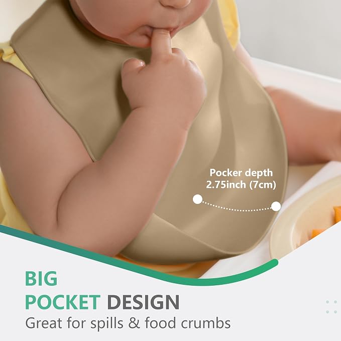 Cuddle Campus Set of 3 Silicone Bibs - Image 4