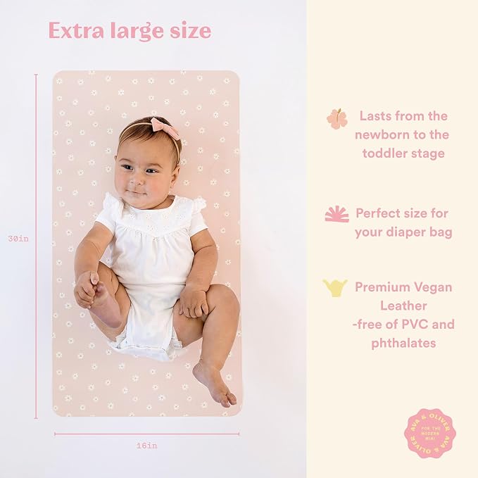 Ava + Oliver Vegan Leather Baby Changing Mat - Image 2
