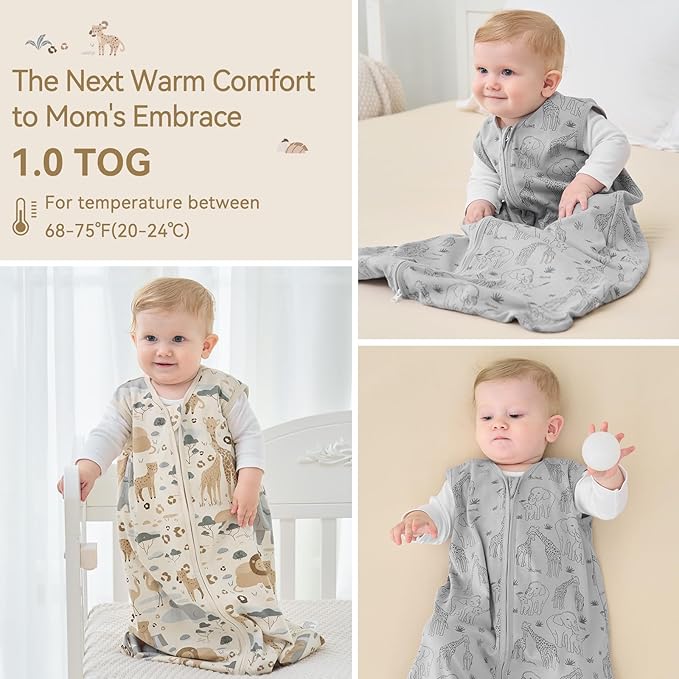 Baby Sleep Sack 18-24 Months 1.0 Tog Baby Wearable Blanket 100% Cotton Sleeping - Image 6