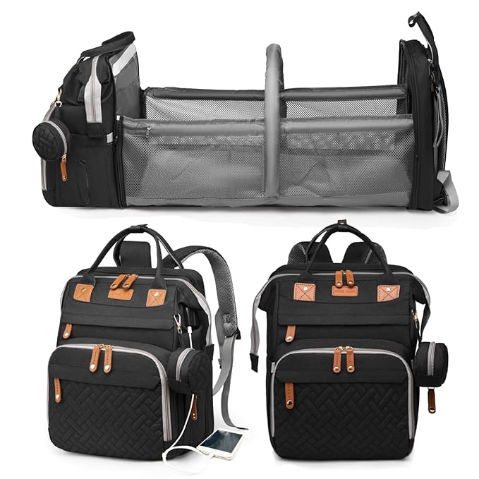 Jeryswet Baby Diaper Bags with Changing Station, Waterproof Large Capacity by Unknown