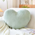 Sage Green Heart Pillows, Cute Heart Decorative Pillow, Heart Shaped Throw by XVTRU