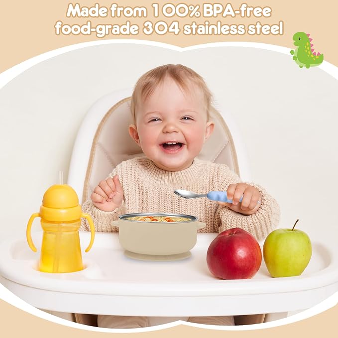 2 Pack Stainless Steel Baby Bowls - Image 3
