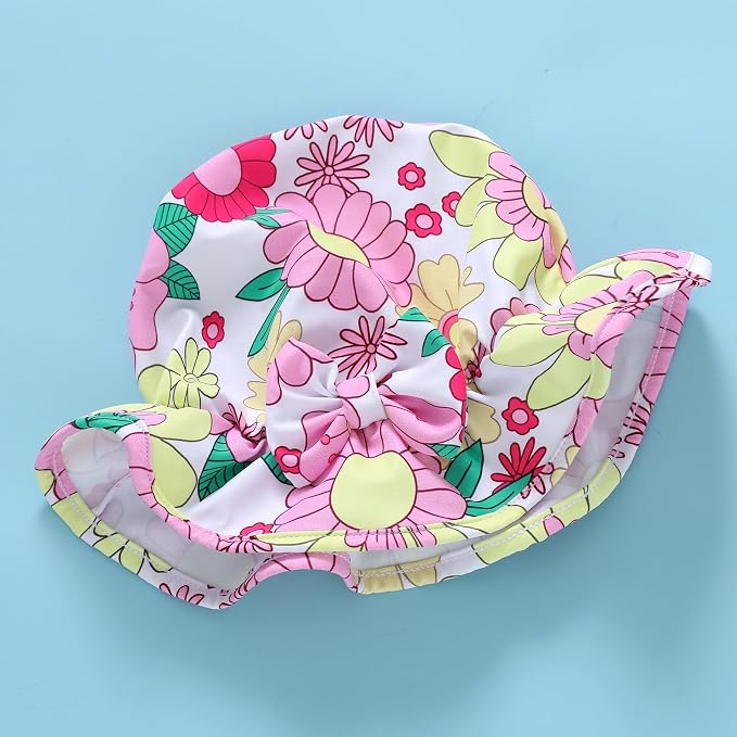 Infant Baby Girl Swimsuit One-Piece Long Sleeve Rash Guard - Image 4