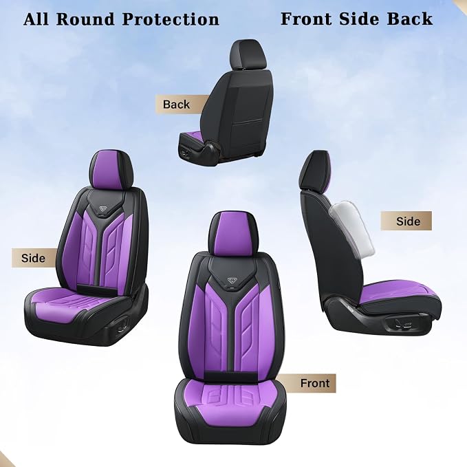 Coverado Car Seat Covers Full Set, Car Seat Protectors Leather Seat Covers - Image 4