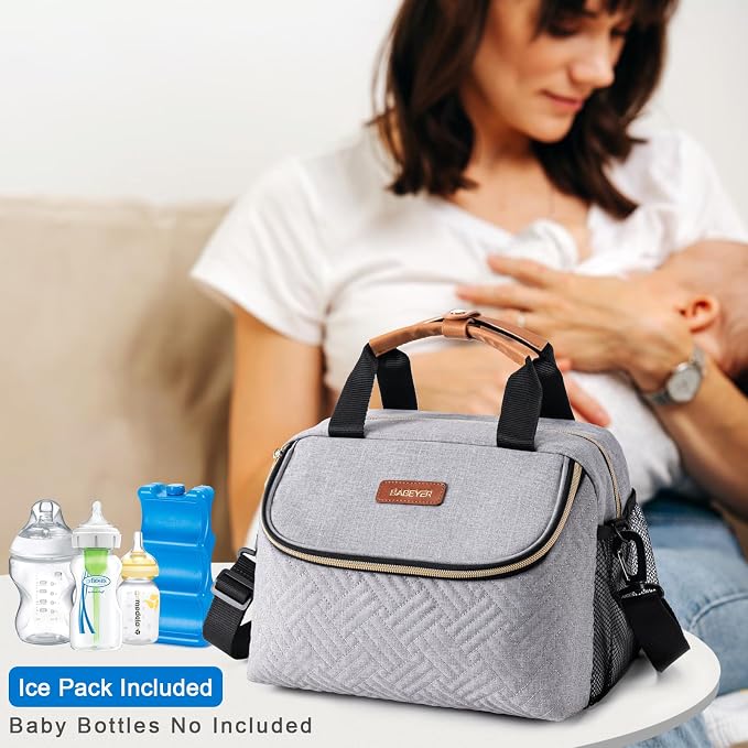 Breastmilk Cooler Bag with Ice Pack Fits 6 Baby Bottles up to 9 Ounce, Wearable - Image 6
