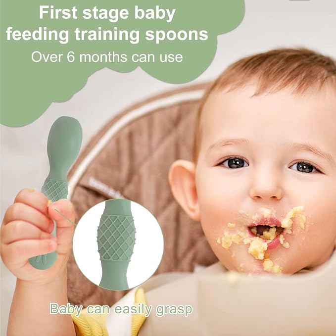 Silicone Baby Spoons – Soft Tip, Gum-Friendly, BPA Free, Dishwasher Safe - Image 4