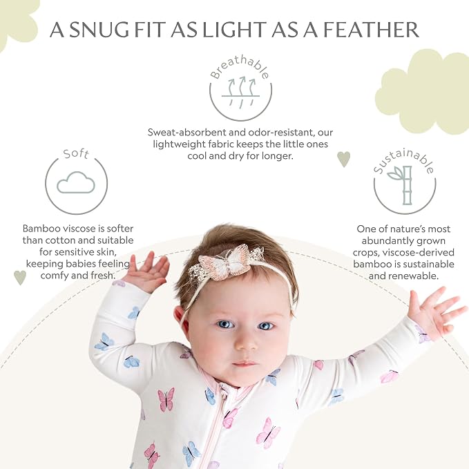 Bamboo Little Soft Baby Footie Pajamas, Baby Clothes, Newborn Sleepers - Image 3
