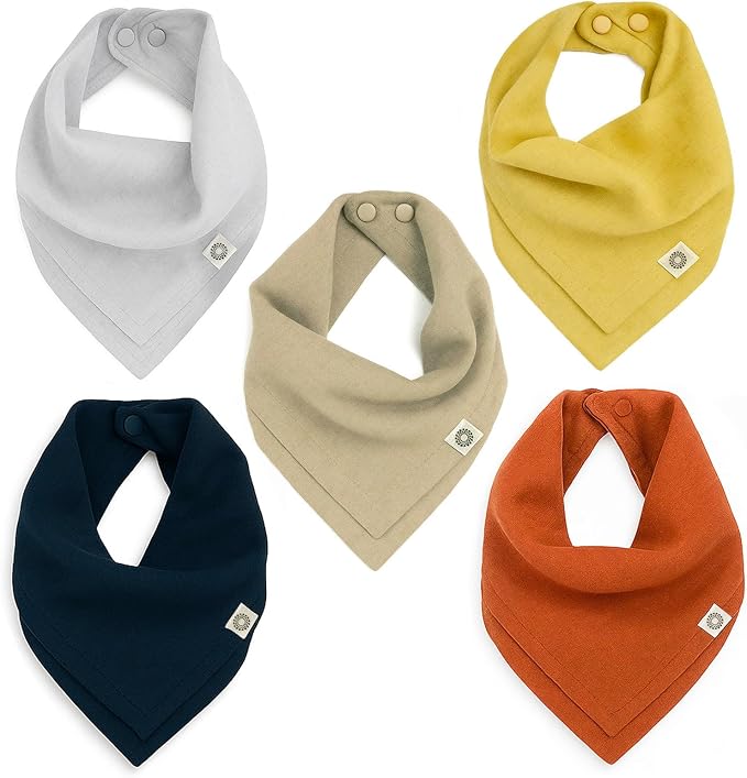 Kishu Baby Indi Organic Baby Bandana Bibs – Fairtrade 4-Way Reversible Drool by KishuBaby