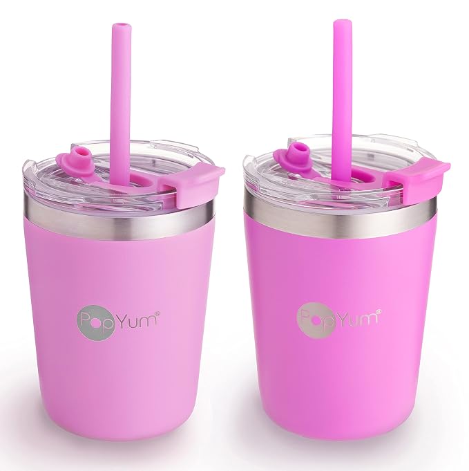 PopYum 9oz Insulated Stainless Steel Kids’ Cups by PopYum