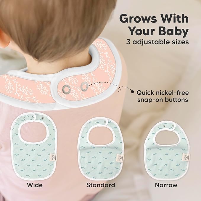 8-Pack Organic Baby Bibs for Boys, Girls - Image 4