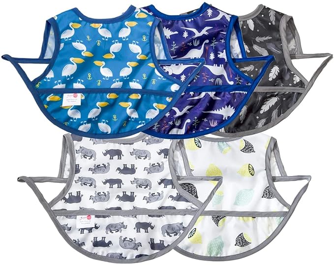 Joyo roy Mess Proof Baby Bibs 3-10 Months Waterproof Toddler Baby Boy Bibs by Joyoroy