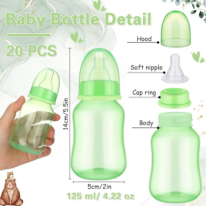 TrelaCo Bottle Chug Baby Shower Game 20 Pcs Baby Bottles Shower Favor - Image 3