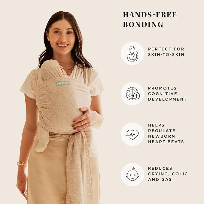 Moby Baby Wrap Carrier Classic for Newborns to Toddlers, Infant Sling Carrier - Image 5