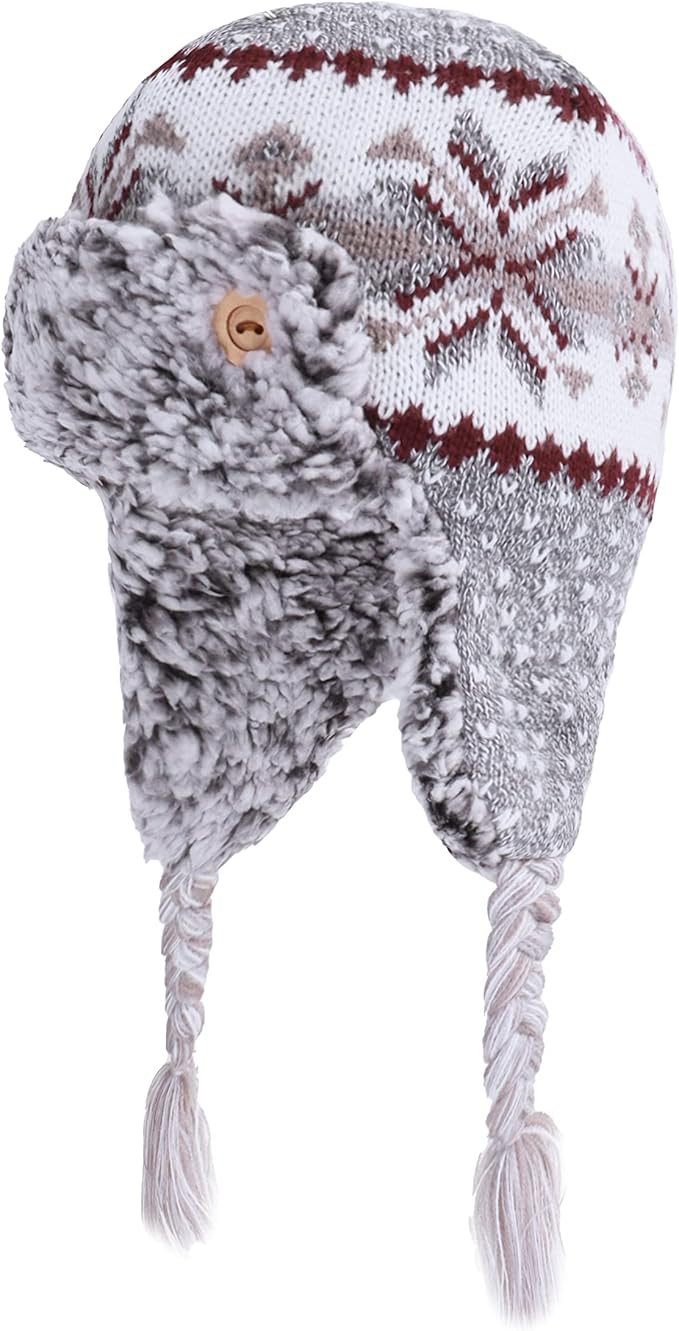 LANGZHEN Toddler Kids Infant Winter Hat, Earflap Knit Warm Cap Fleece Lined by LANGZHEN