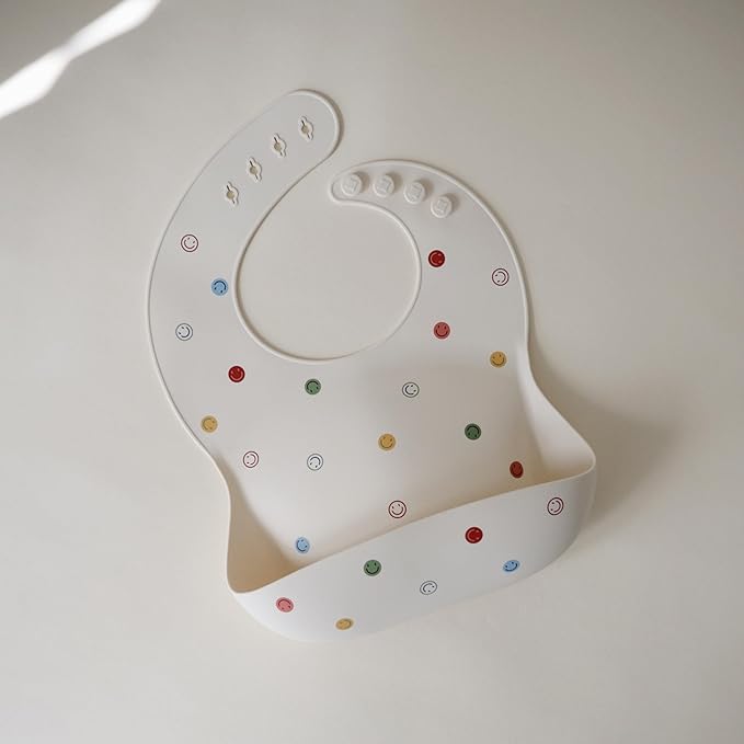 mushie Silicone Baby Bib | Adjustable Fit Waterproof Bibs - Image 3