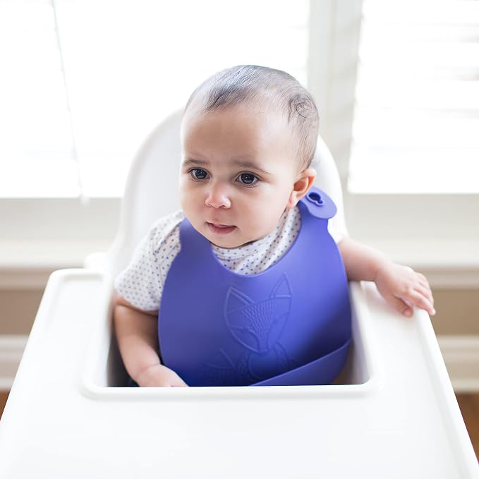 Dr. Brown's Baby Bib with Adjustable Collar and Fox Design, 100% Silicone & - Image 3