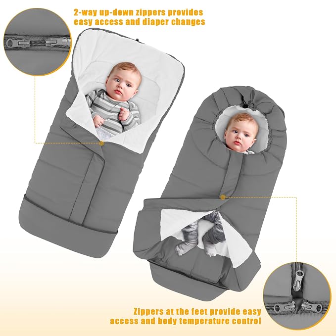 Yoofoss Stroller Cover for Winter, Toddler Stroller Footmuff Universal for Most - Image 4