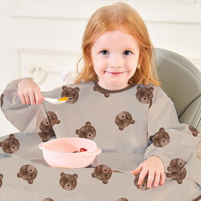 2-Pack Long Sleeve Baby Bib, Coverall Baby Bibs - Image 4