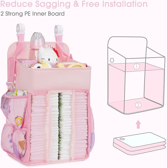 Maliton Hanging Diaper Caddy Nursery Caddy Organizer - Image 5