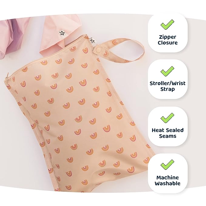 Tiny Twinkle Wet Dry Bag – 2 Pack Reusable Waterproof & Mess Proof Wet Bags - Image 7