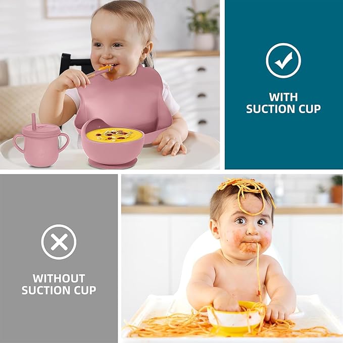 100% Silicone Baby Feeding Set, BPA Free Baby Dishes Set - Image 5