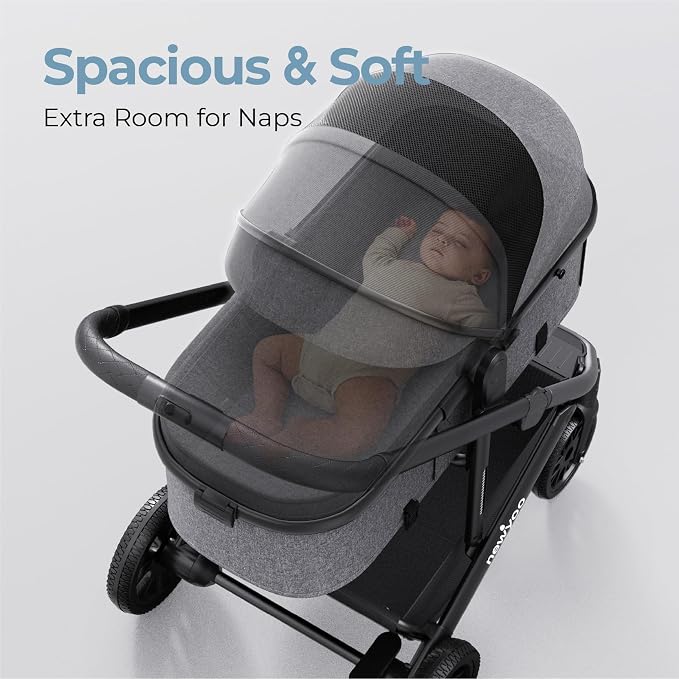 newyoo Bassinet Stroller for Baby, Nestro 516M, Convertible Infant Strollers w - Image 6