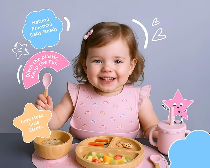 Bamboo Baby Feeding Set for Infants & Toddlers - Image 2