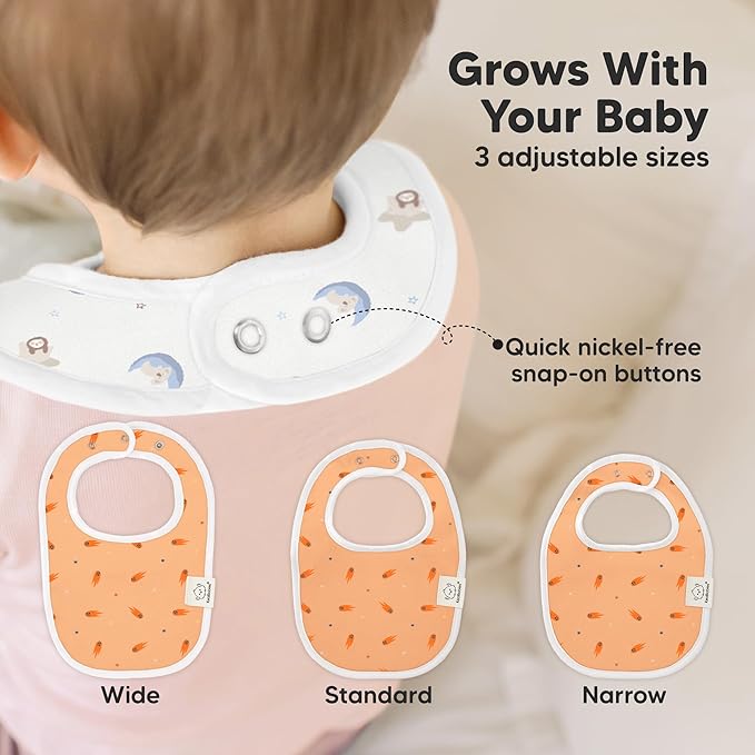 8-Pack Organic Baby Bibs for Boys, Girls - Image 4