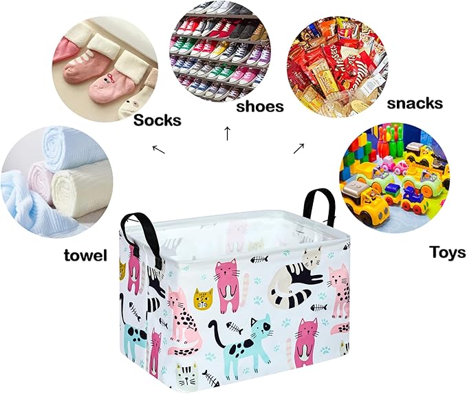 Cute Cat Pattern Gift Laundry Basket - Image 7