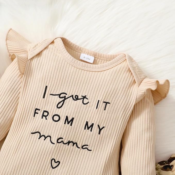 Newborn Baby Girl Clothes, Infant Girl Outfits Long Sleeve Ruffle Romper + - Image 3