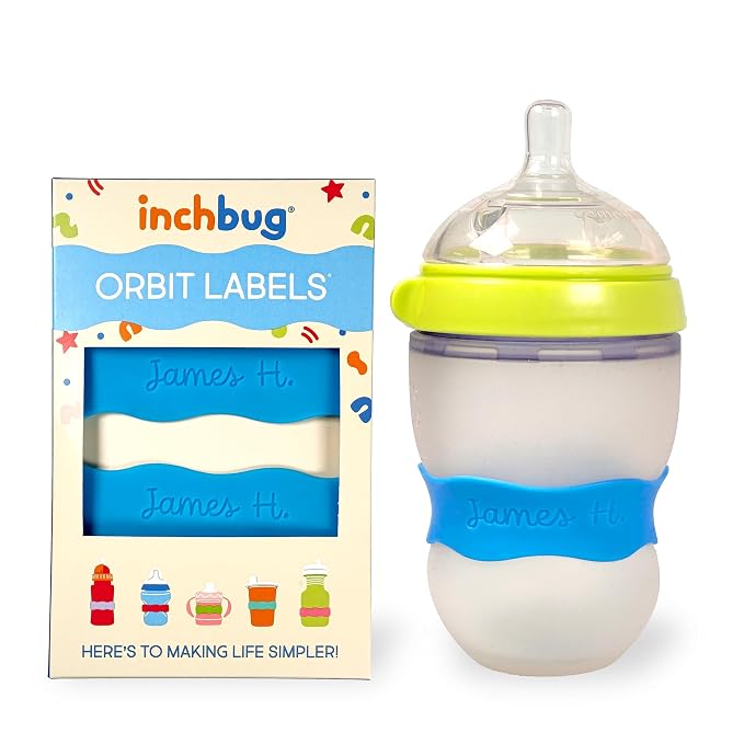 InchBug Orbit Labels Baby Bottle and Water Bottle Silicone Name Bands – - Image 2