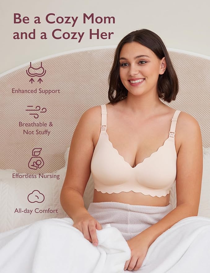 Momcozy Nursing Bras for Breastfeeding, Seamless Pregnancy Maternity Bra - Image 7