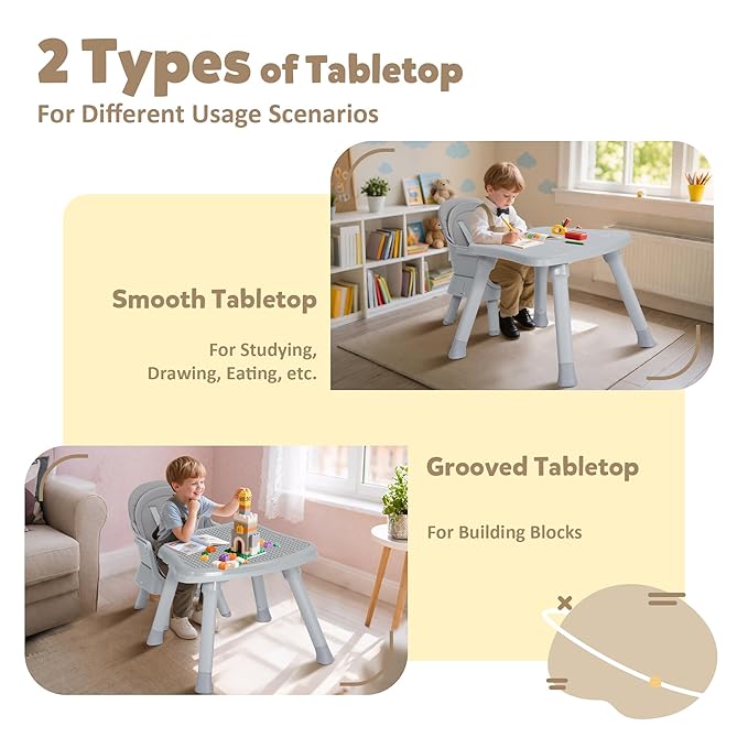 Baby High Chair, 8 in 1 Convertible Highchairs - Image 3