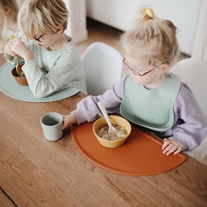 mushie Silicone Baby Bib | Adjustable Fit Waterproof Bibs - Image 6