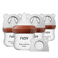 Natural Glass Baby Bottle for Breastfeeding Babies, 3oz Newborn Anti-Colic Baby by yanyoyo