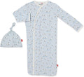 Magnetic Me Modal Newborn Sleeper Gown & Hat Set | Silky Soft Modal Fabric by magneticme