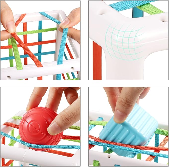 Montessori Toys for 1 Year Old, Cube & 6 Sensory Shape Blocks, Baby Toys 12-18 - Image 4