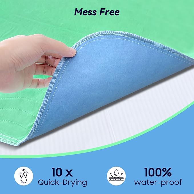 2 Pack 36” x 54” Extra Heavy Absorbency Washable Underpads, Waterproof Nursing - Image 4