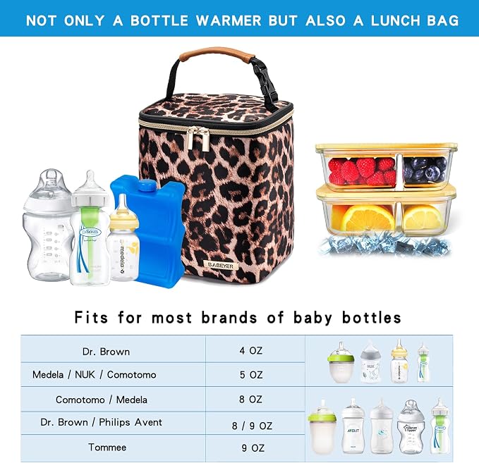 BreastMilk Cooler Bag with Ice Pack Fits 4 Baby Bottles Up to 9 Ounce, Baby - Image 3