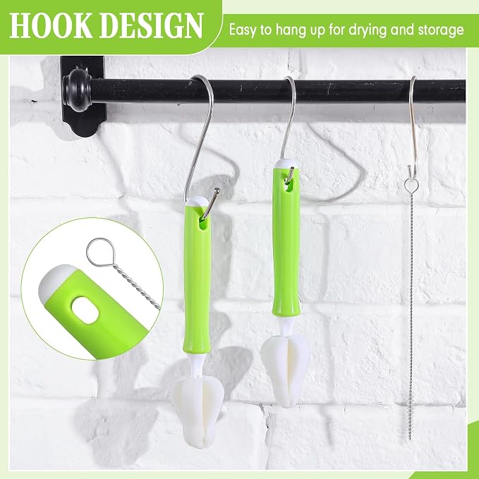 22 Pcs Sponge Bottle Nipple Brushes Set Including 12 Pcs Bottle Sponge Brush - Image 5