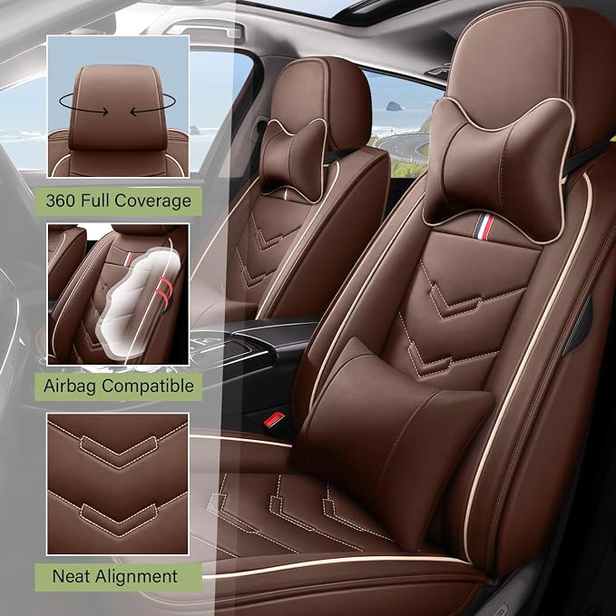 Leather Car Seat Covers Fit for LR Range Rover Evoque 2019-2025, 5 Seater - Image 2