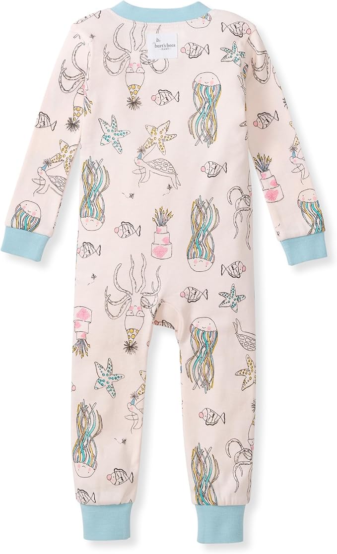 Burt's Bees Baby baby-girls Sleepers, 100% Organic Cotton, One-piece Zip Up - Image 2