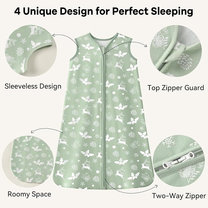 Baby Sleep Sack 0-6 Months 1.0 Tog Baby Wearable Blanket 100% Cotton Sleeping - Image 3