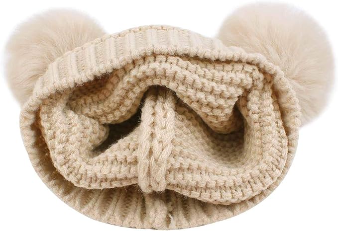 Duoyeree Baby Winter Hat Scarf Glove Beanie Set Girls Boys Pom Pom Knitted - Image 3