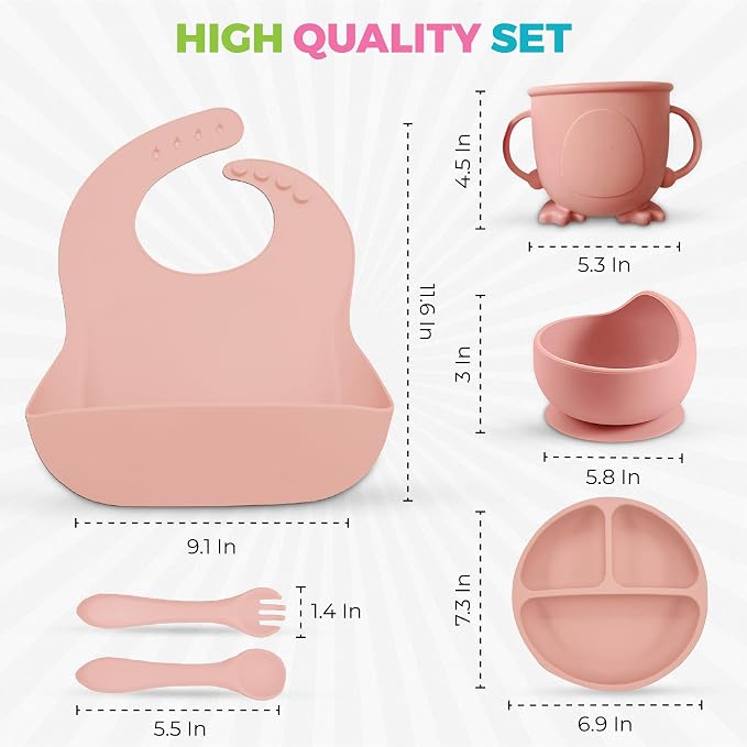 SiliFun 8-Piece Silicone Baby Feeding Set – Complete Infant Mealtime Kit - Image 3