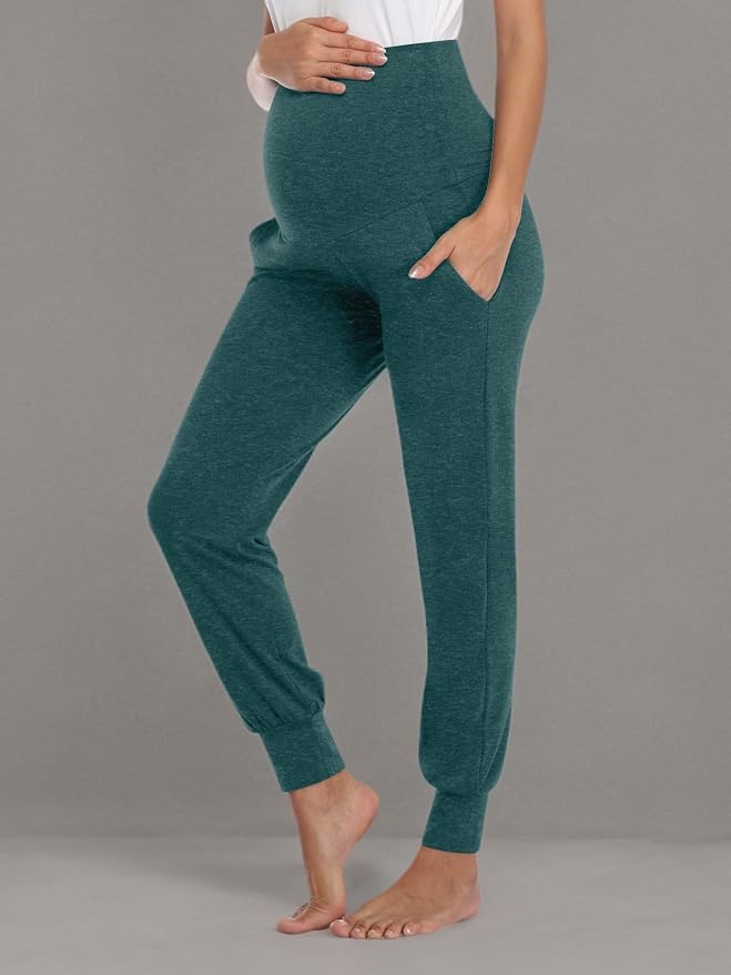AMPOSH Women's Maternity Pants Stretchy Lounge Workout Pants Casual Loose Comfy - Image 5