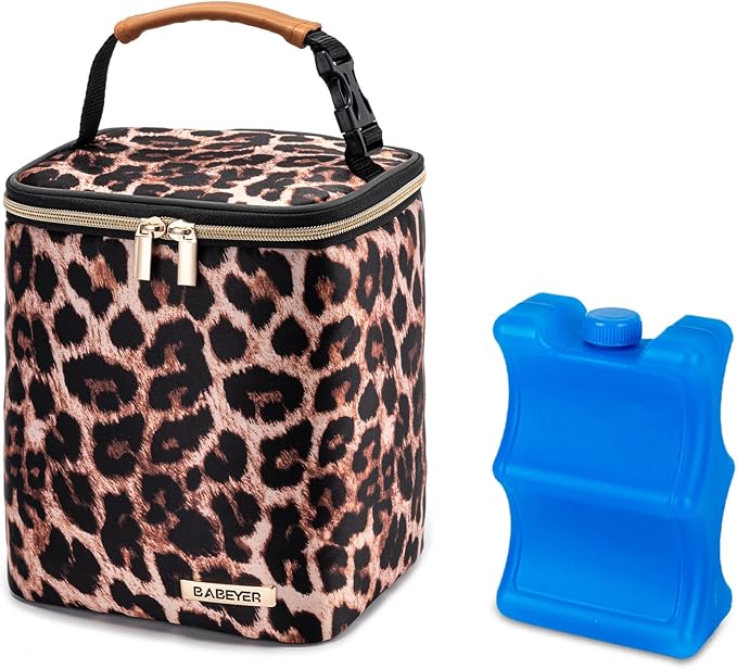 BreastMilk Cooler Bag with Ice Pack Fits 4 Baby Bottles Up to 9 Ounce, Baby by BABEYER