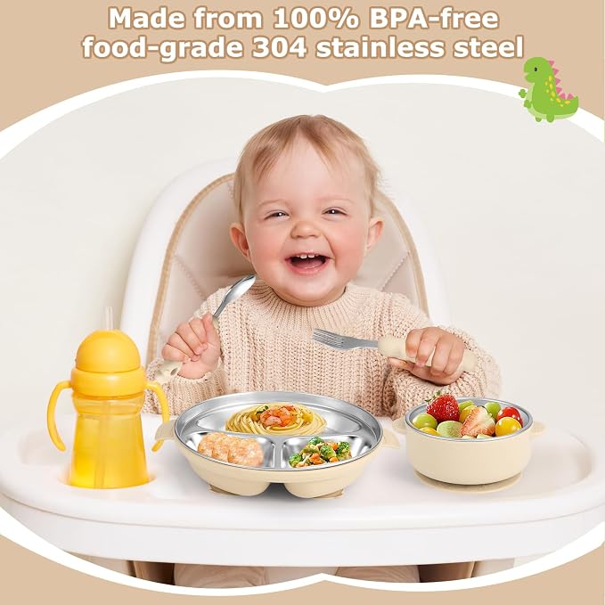 Stainless Steel Baby Plate and Bowl - Image 5