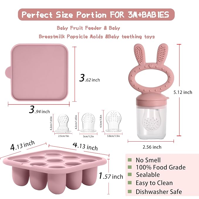 WAJIAYON Easter Bunny Baby Breastmilk Popsicle Molds & Baby Fruit Feeder - Image 3