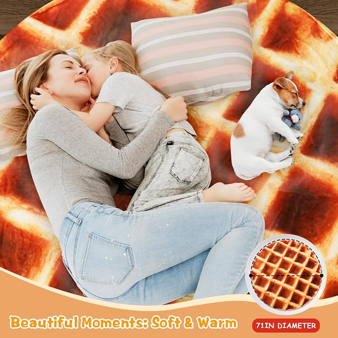 Lhedon Waffle Blanket Adult Size, 71 inch Food Blanket, Birthday Gifts - Image 2